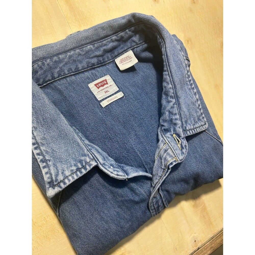 Levi's Men's 3XL Blue Denim Long Sleeve Button-Up Shirt
